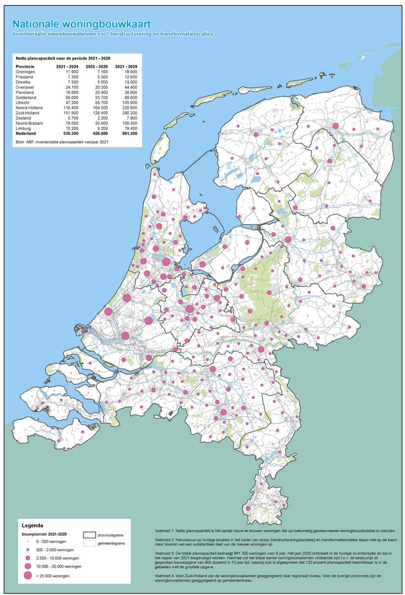 Plancapaciteit per gemeente tot 2030