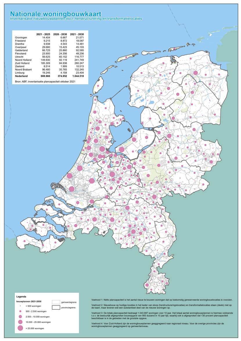 Nationale Woningbouwkaart najaar 2021
